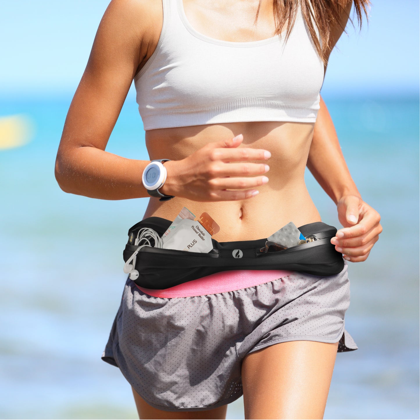 Illumalux Premium Dual-Pocket Running Belt - Fits Phones, Keys, Essentials.